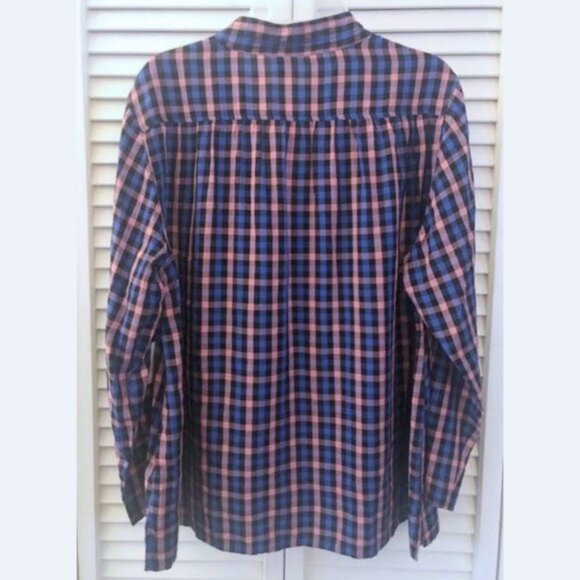 New: 8-10 M Women's Rayon Old Navy Pink & Blue Plaid Top - Picture 5 of 5